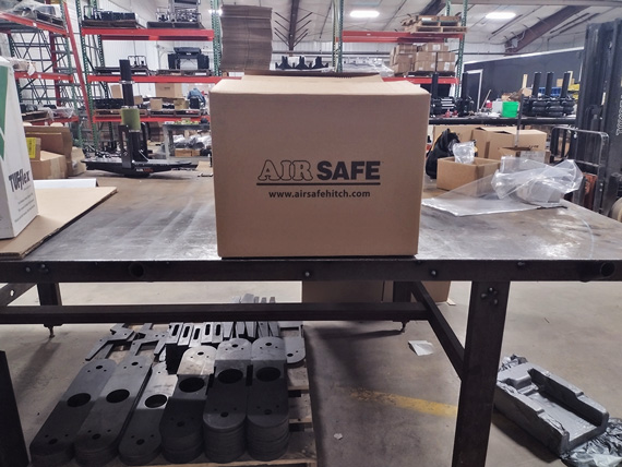 shipping  container  in  our  warehouse  |  Air  Safe  Hitch
